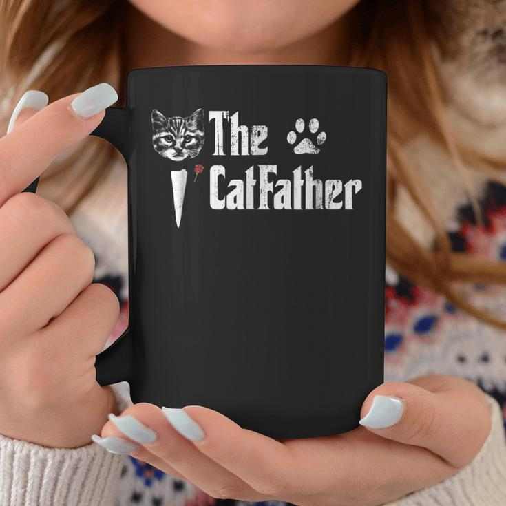 Mens The Catfather Funny Fathers Day Gift For Cat Daddy Coffee Mug Unique Gifts