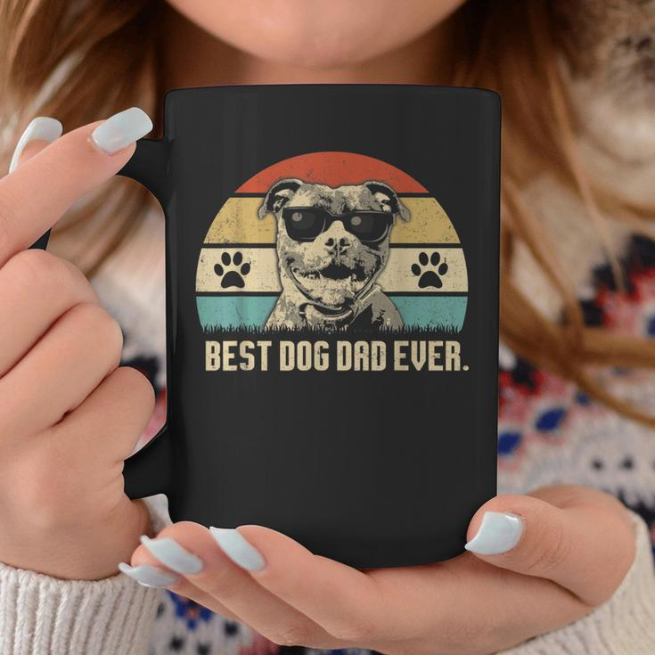 Mens Vintage Best Pitbull Dog Dad Ever Fathers Day Coffee Mug Funny Gifts