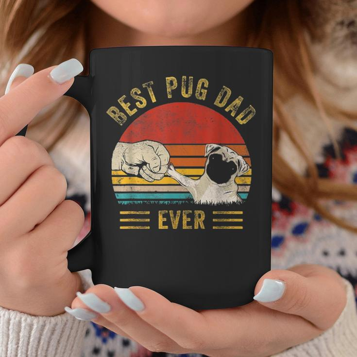 Mens Vintage Best Pug Dad Ever Funny Pug Daddy Fathers Day Gifts Coffee Mug Funny Gifts