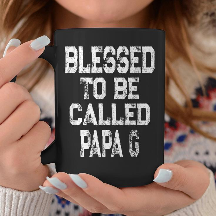 Mens Vintage Blessed To Be Called Papa-G Gift For Grandpa Coffee Mug Funny Gifts