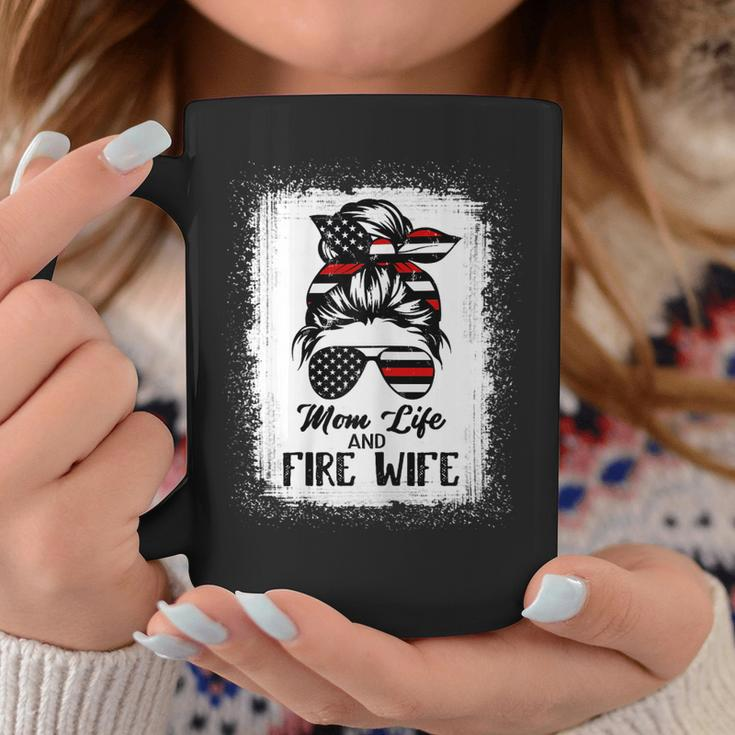Mom Life And Fire Wife Firefighter Patriotic American Flag Gift For Womens Coffee Mug Unique Gifts