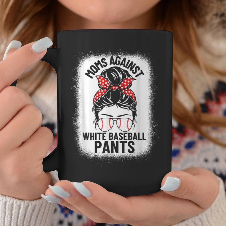 Moms Against White Baseball Pants Baseball Messy Bun Mom Coffee Mug Unique Gifts