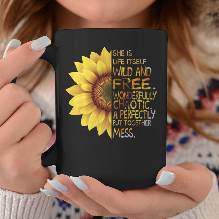 Mother Grandma Sunflower She Was Life Itself Wild And Free 45 Mom Grandmother Coffee Mug Unique Gifts