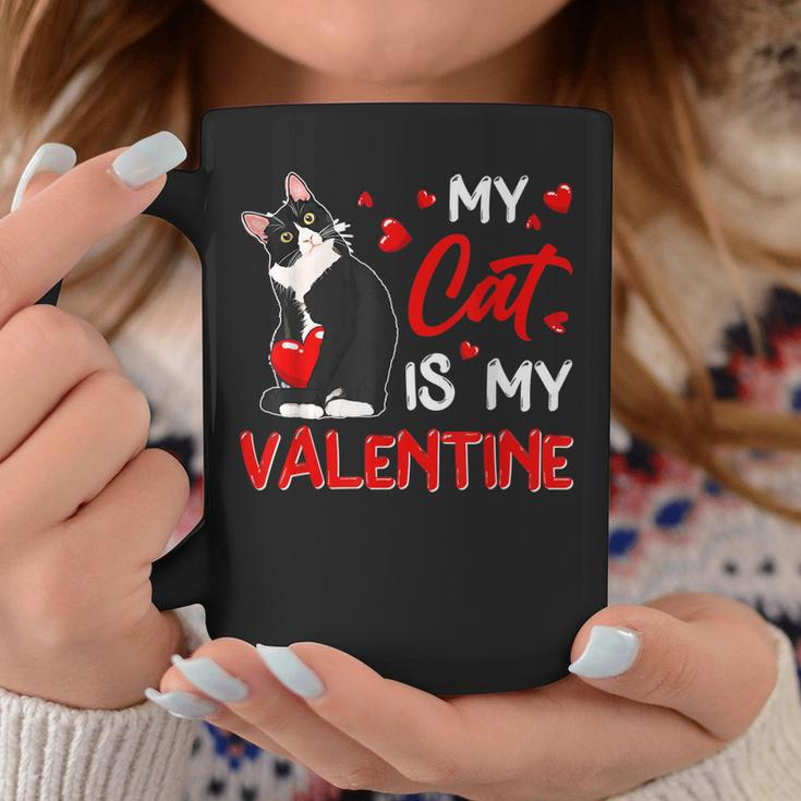 My Cat Is My Valentine Cute Valentines Day Cat Dad Cat Mom Coffee Mug Funny Gifts