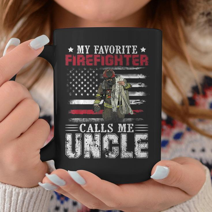 My Favorite Firefighter Calls Me Uncle American Flag Gift Coffee Mug Unique Gifts