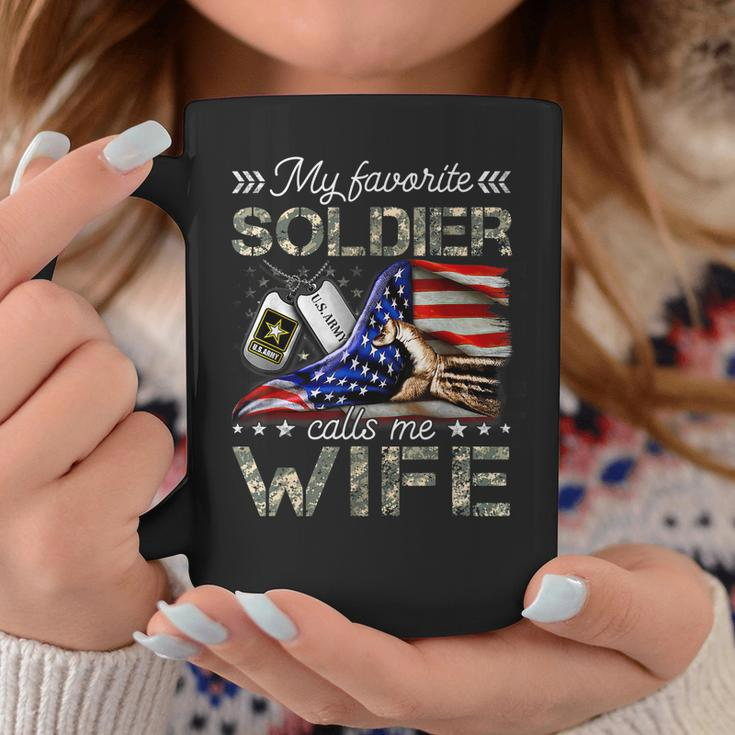 My Favorite Soldier Calls Me Wife Proud Army Wife Coffee Mug Funny Gifts