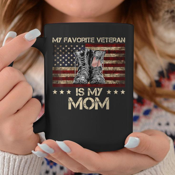 My Favorite Veteran Is My Mom Proud Son Veteran Mom Mother Coffee Mug Funny Gifts