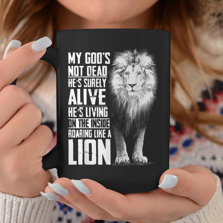 My Gods-Not-Dead Hes Surely Alive Christian Jesus Lion Coffee Mug Funny Gifts