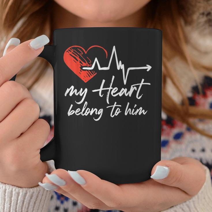 My Heart Belong To Him Couple Awesome Funny Valentine Coffee Mug Funny Gifts