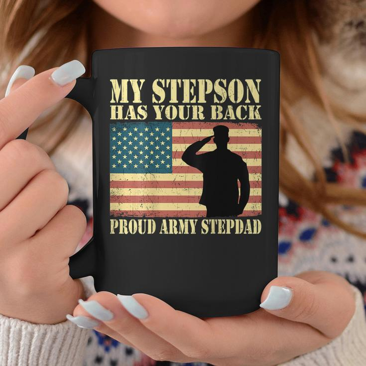 My Stepson Has Your Back Proud Army Stepdad Father Gifts Gift For Mens Coffee Mug Unique Gifts