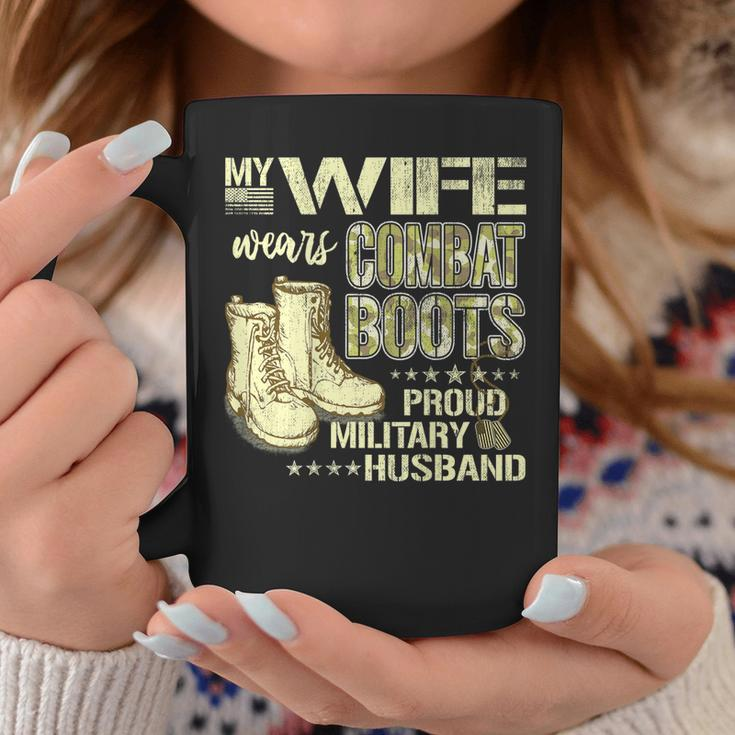 My Wife Wears Combat Boots Dog Tags Proud Military Husband Coffee Mug Funny Gifts