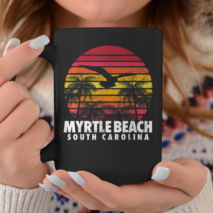Myrtle Beach South Carolina Vintage Retro Beach Sun Sunset Coffee Mug Funny Gifts