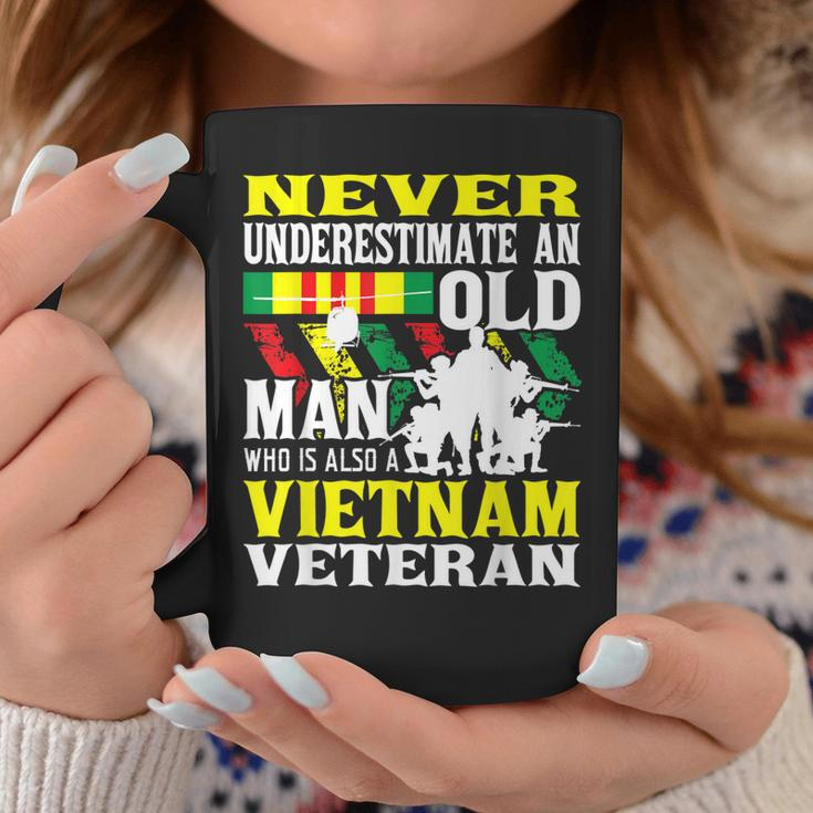 Never Underestimate An Old Man - Patriotic Vietnam Veteran Coffee Mug Funny Gifts