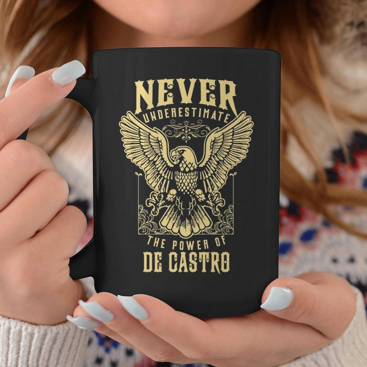 Never Underestimate The Power Of De Castro Personalized Last Name Coffee Mug Funny Gifts
