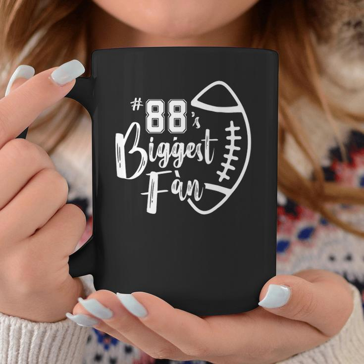 Number 88S Biggest Fan Football Player Mom Dad Family Coffee Mug Personalized Gifts