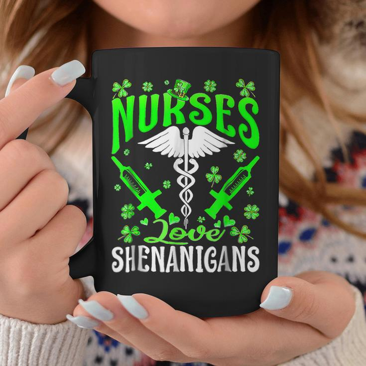 Nurses Love Shenanigans Funny St Patricks Day Nursing Coffee Mug Funny Gifts