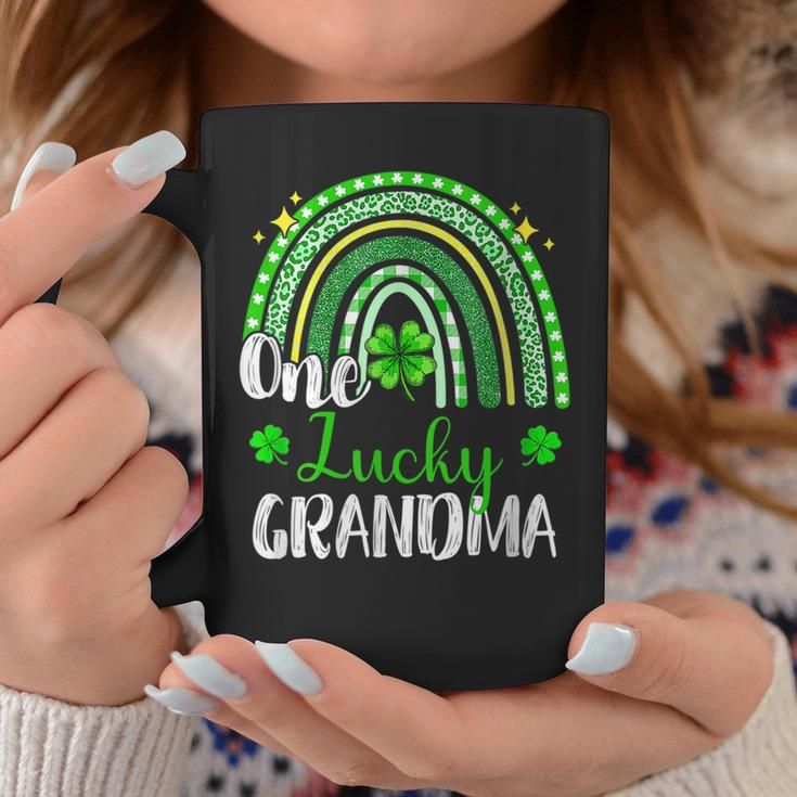 One Lucky Grandma Leopard Print Rainbow St Patricks Day Coffee Mug Funny Gifts