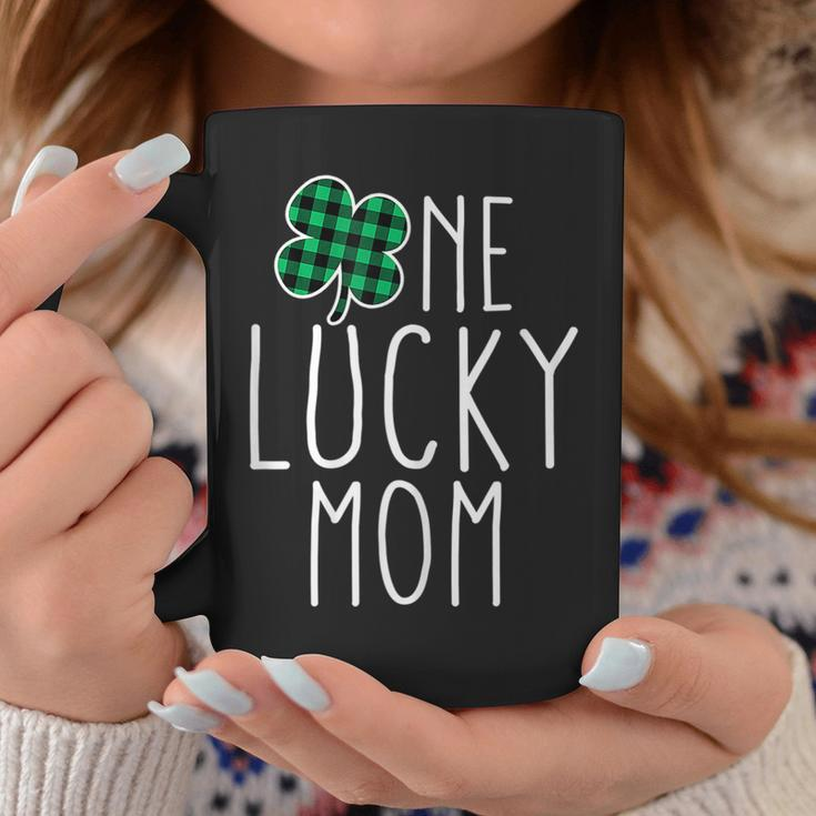 One Lucky Mom Plaid Lucky Mama Funny St Patricks Day Mom Coffee Mug Funny Gifts