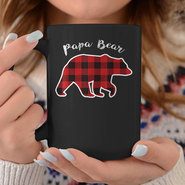 Papa Bear Men Red Plaid Christmas Pajama Family Dad Coffee Mug Unique Gifts
