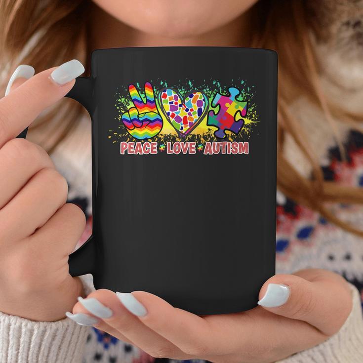 Peace Love Autism Mom Dad Kids Women Autism Awareness Coffee Mug Unique Gifts