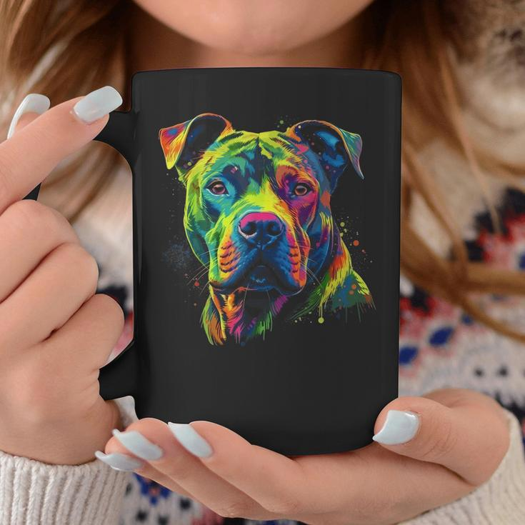 Pit Bull Mom Dog Lover Colorful Artistic Pitbull Owner Women Coffee Mug Personalized Gifts