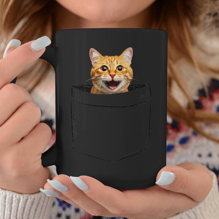Pocket Cat Grumpy Face Lover Dad Mom Funny Kidding Coffee Mug Unique Gifts