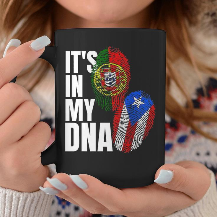Portuguese Mix Puerto Rican Dna Flag Heritage Gift Coffee Mug Funny Gifts