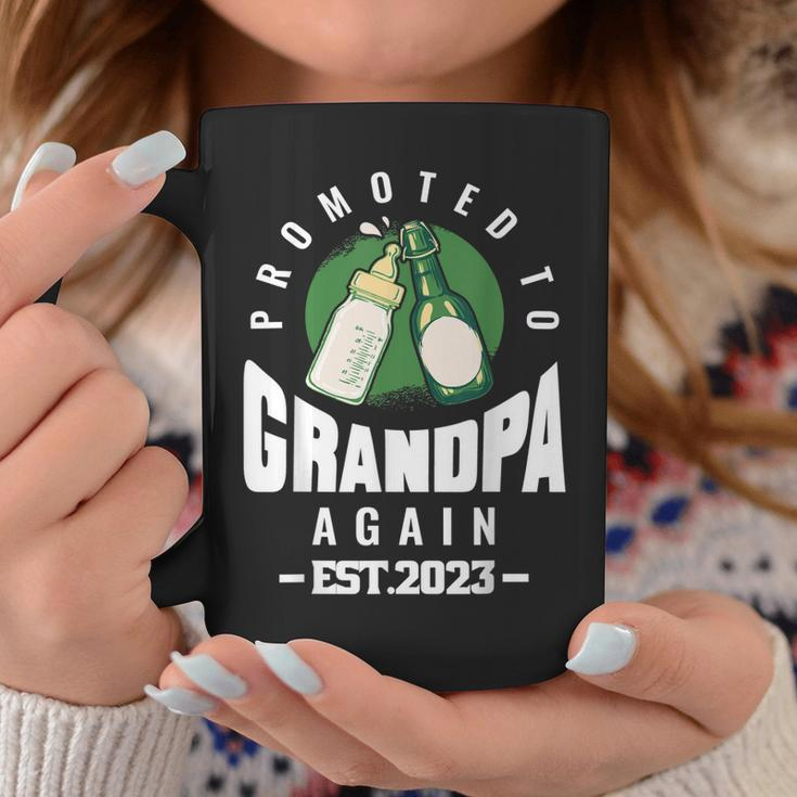 Promoted To Grandpa Again Est 2023 Pregnancy Announcement Coffee Mug Unique Gifts