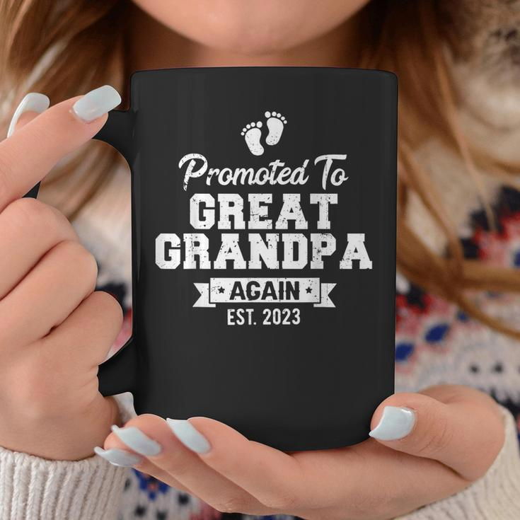 Promoted To Great Grandpa Again 2023 Great Grandfather To Be Gift For Mens Coffee Mug Unique Gifts