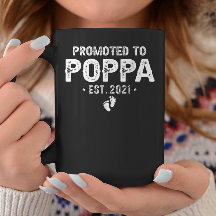 Promoted To Poppa Est2021 Pregnancy Baby Gift New Poppa Coffee Mug Unique Gifts