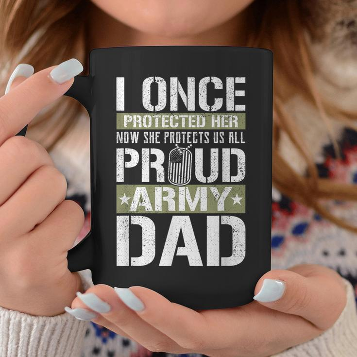 Proud Army Dad Support Military Daughter Coffee Mug Funny Gifts