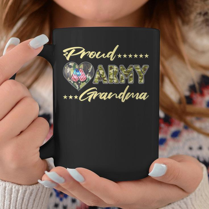 Proud Army Grandma Us Flag Dog Tag Military Grandmother Gift Coffee Mug Funny Gifts