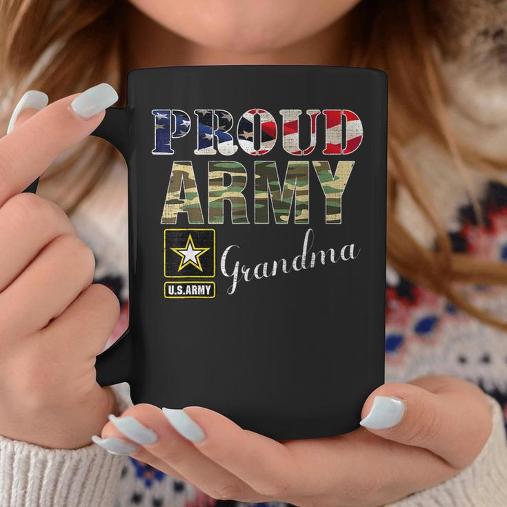 Proud Army Grandma With American Flag Gift Veteran Day Coffee Mug Funny Gifts
