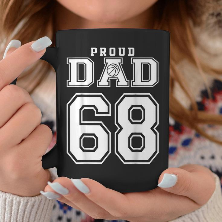 Proud Basketball Dad Number 68 Birthday Funny Fathers Day Coffee Mug Personalized Gifts