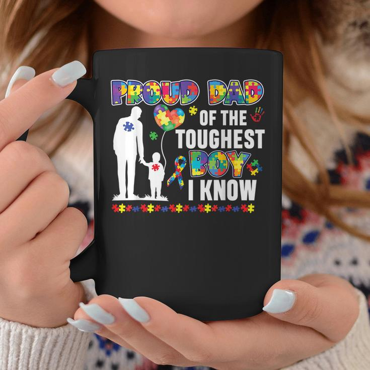 Proud Dad Of The Toughest Boy Autistic Autism Awareness Mens Coffee Mug Unique Gifts