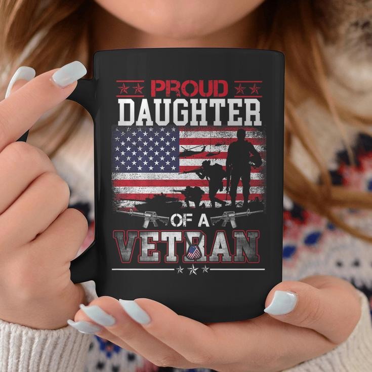 Proud Daughter Of A Veteran Usa Flag Military Veterans Day Coffee Mug Funny Gifts