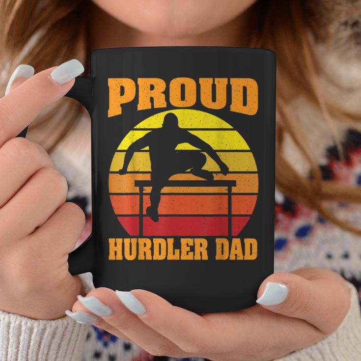 Proud Hurdler Dad Vintage Retro Sunset Track And Field Son Coffee Mug Funny Gifts
