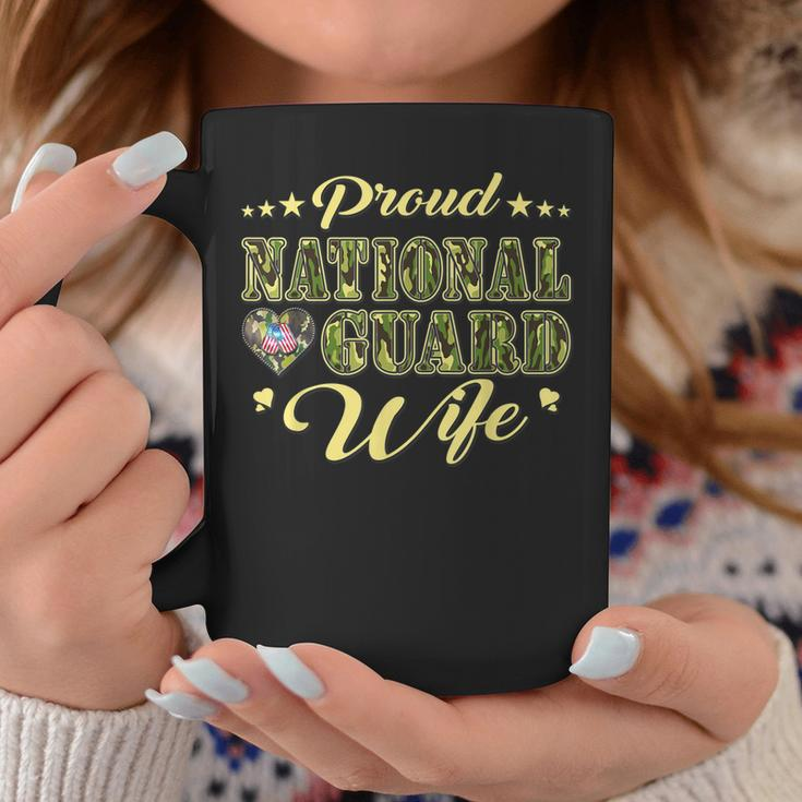 Proud National Guard Wife Dog Tags Heart Military Spouse Coffee Mug Funny Gifts