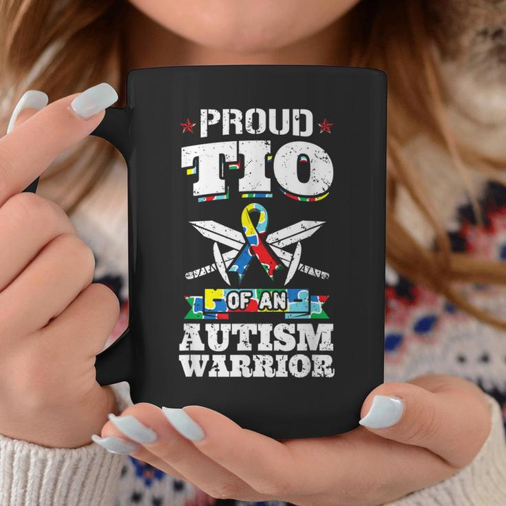 Proud Tio Of An Autism Warrior Awareness Ribbon Uncle Coffee Mug Unique Gifts