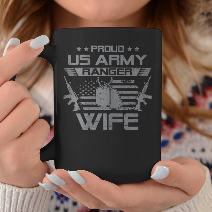 Proud Us Army Ranger Wife Flag American Usa Military Veteran Gift For Womens Coffee Mug Unique Gifts