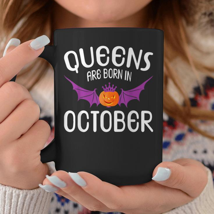 Queens Are Born In October Halloween Birthdays Coffee Mug Unique Gifts