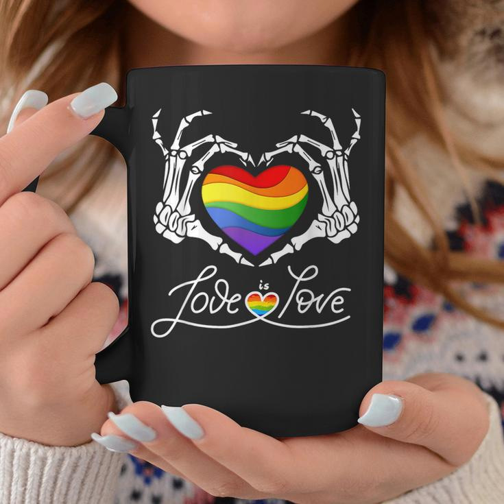Rainbow Skeleton Heart Love Is Love Lgbt Gay Lesbian Pride Coffee Mug Unique Gifts