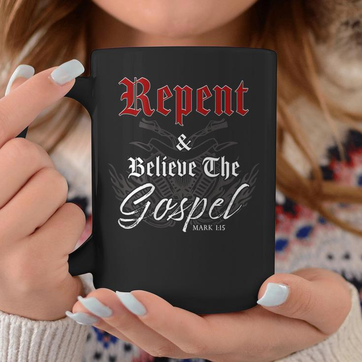 Repent & Believe – Motorcycle Christian Faith Gospel Biker Coffee Mug Unique Gifts
