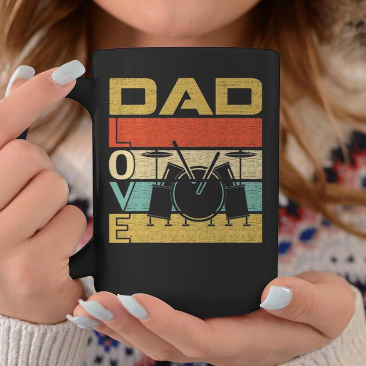 Retro Vintage Dad Love Drums Funny Fathers Day Cool Gift Coffee Mug Funny Gifts