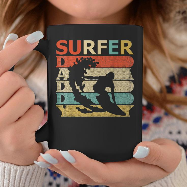 Retro Vintage Daddy Surfer Funny Surfing Dad Gift Coffee Mug Funny Gifts