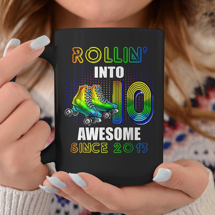 Rollin Into 10 Awesome 2013 Roller Skating 10Th Birthday Coffee Mug Unique Gifts