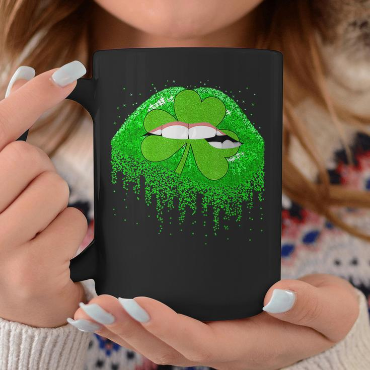Saint Patricks Day Shamrock Graphic Irish Sexy Lips Womens Coffee Mug Funny Gifts