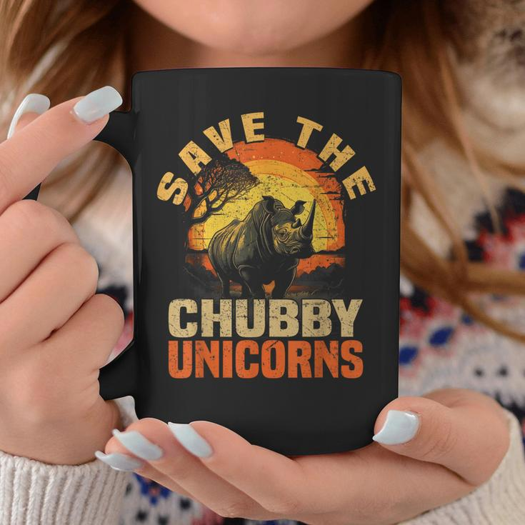 Save The Chubby Unicorns Vintage Funny Rhino Animal Rescue Coffee Mug Unique Gifts