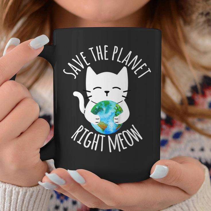 Save The Planet Right Meow Funny Cat Earth Day Women Coffee Mug Unique Gifts