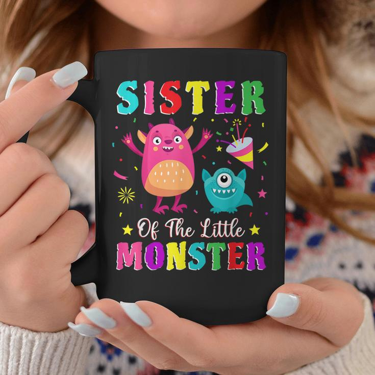 Sister Of The Little Monster Family Matching Birthday Party Coffee Mug Unique Gifts